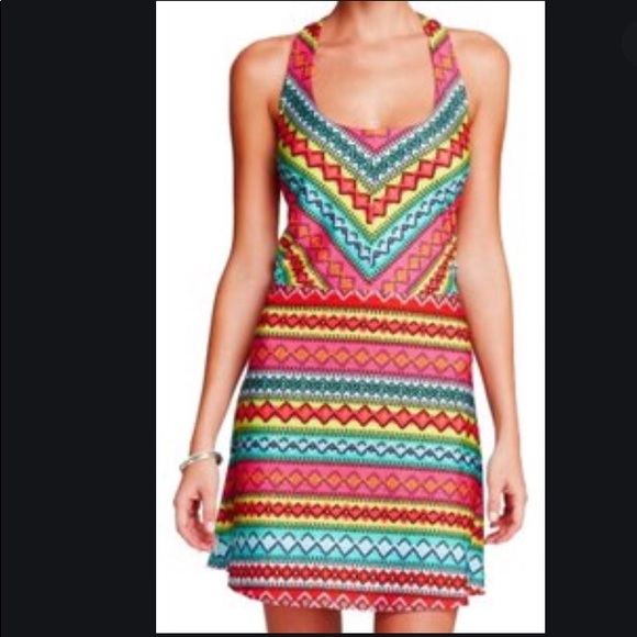 Nanette Lepore Summer Dress Neon Geometric Print - Picture 2 of 8